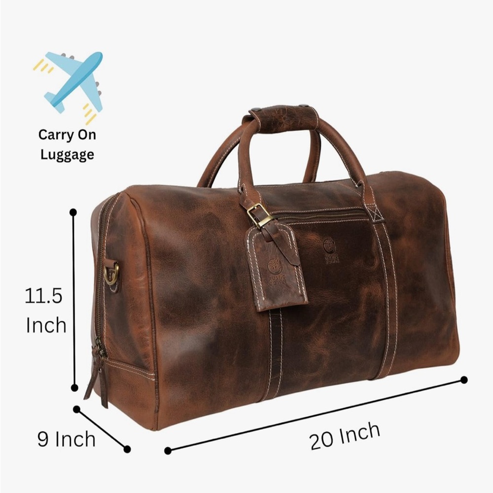 Brown Leather Men's Travel Bag